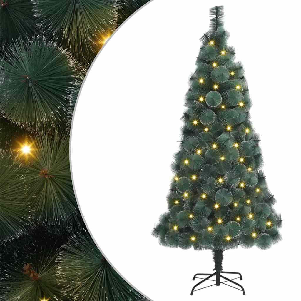 FIRDEN Artificial Pre-lit Christmas Tree with Stand Green 180 cm PET - Casper Homes