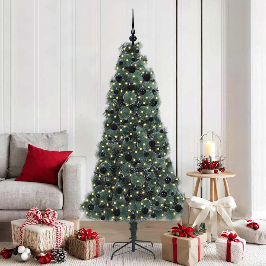 FIRDEN Artificial Pre-lit Christmas Tree with Ball Set Green 180 cm - Direct Imports