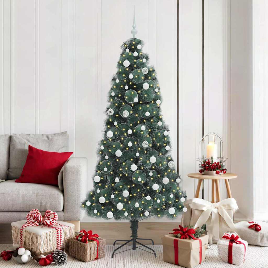 FIRDEN Artificial Pre-lit Christmas Tree with Ball Set Green 180 cm - Merkel Designers
