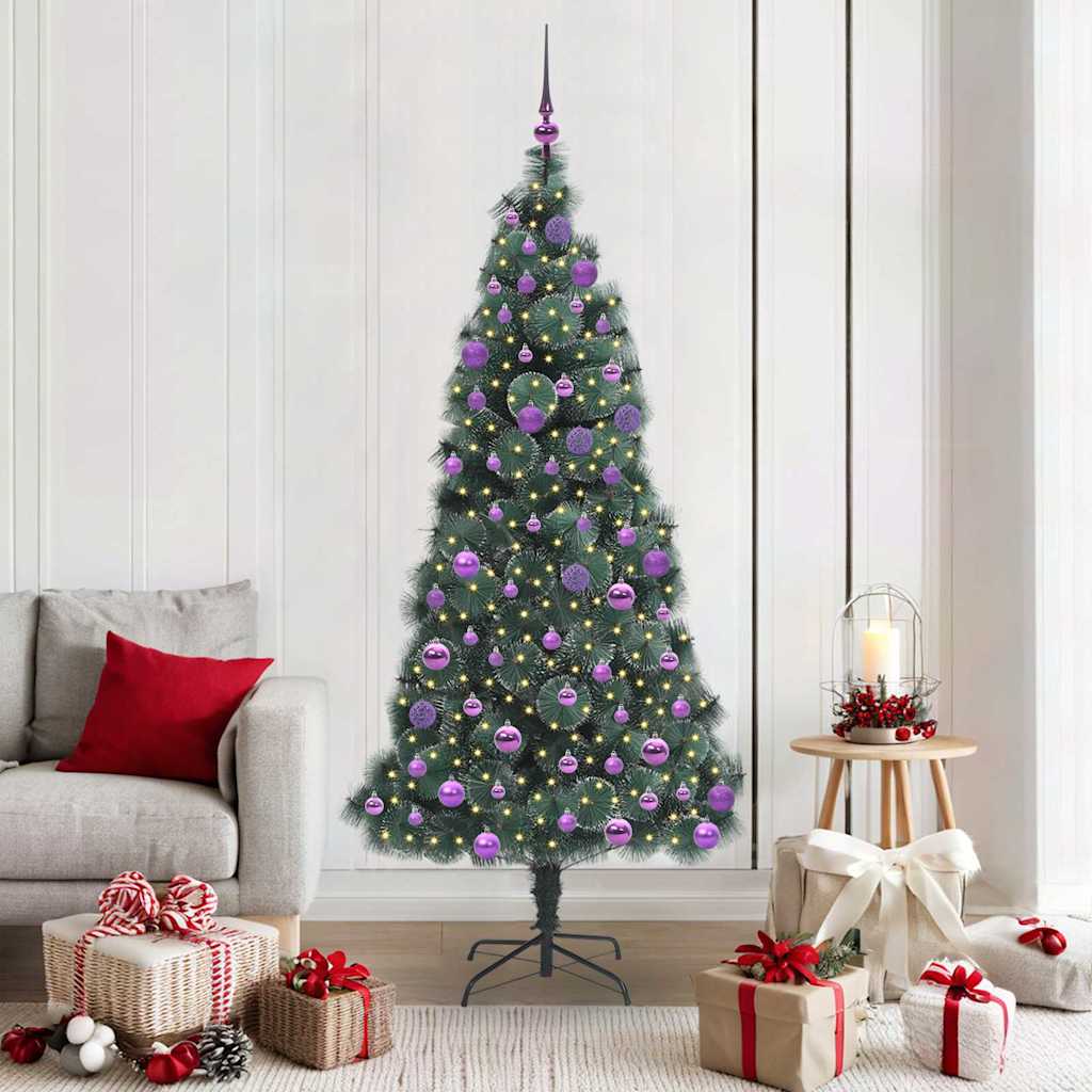 FIRDEN Artificial Pre-lit Christmas Tree with Ball Set Green 180 cm - R and M Furniture