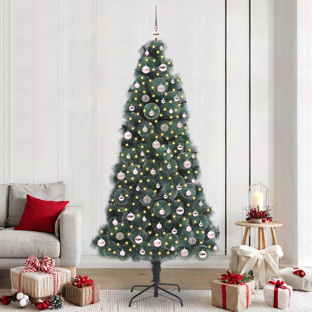 FIRDEN Artificial Pre-lit Christmas Tree with Ball Set Green 240 cm - Sid & Sam