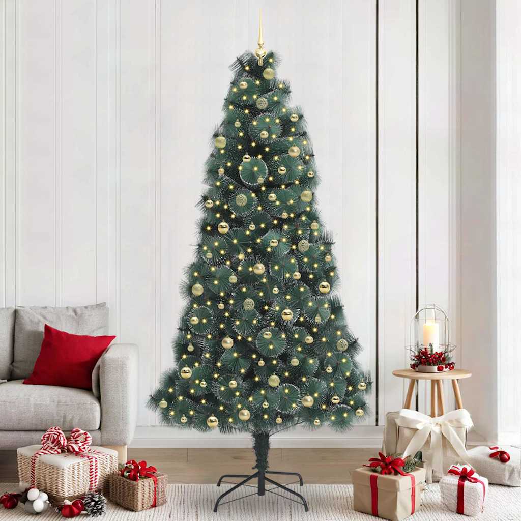 FIRDEN Artificial Pre-lit Christmas Tree with Ball Set Green 240 cm - The Home Maker
