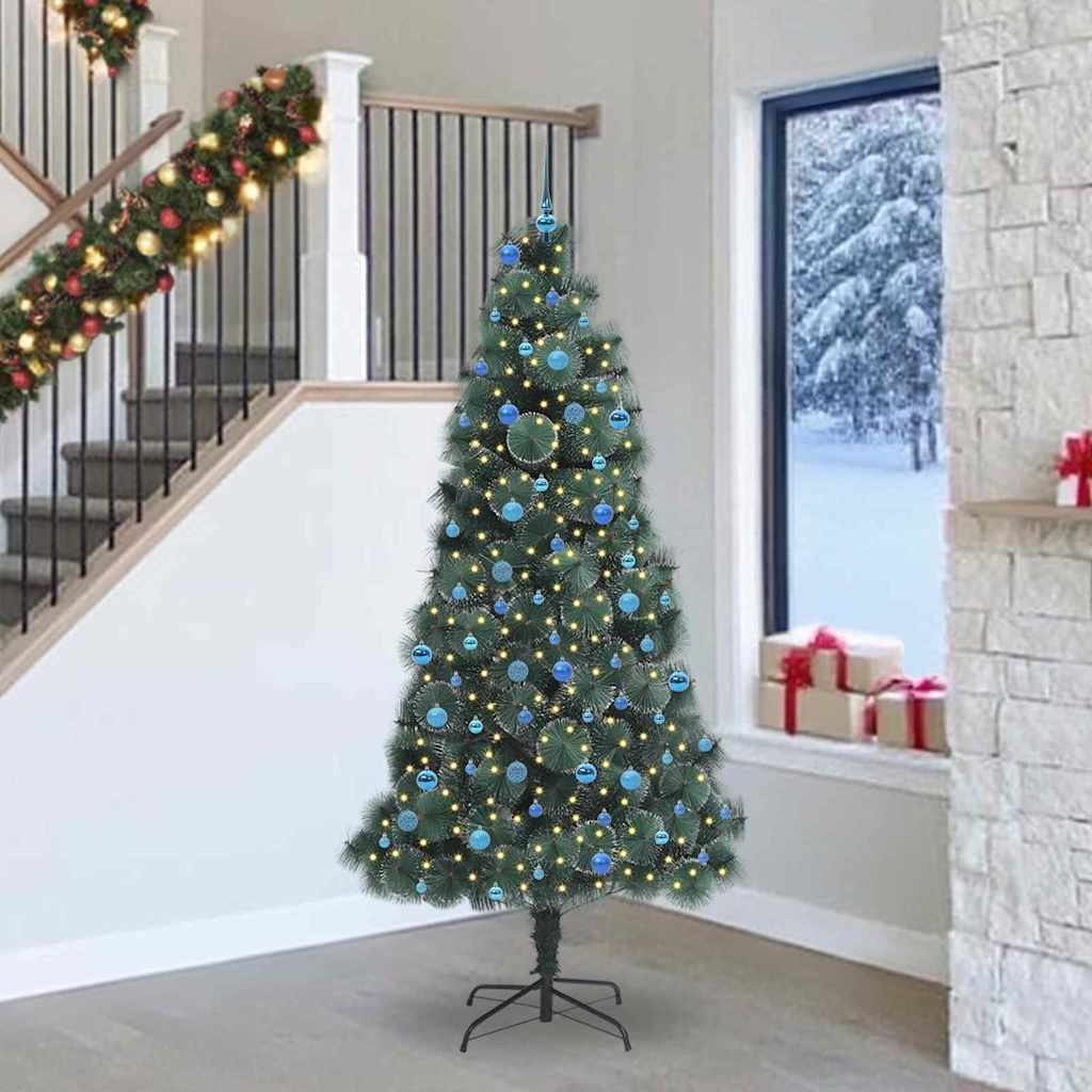 FIRDEN Artificial Pre-lit Christmas Tree with Ball Set Green 240 cm - All Things Good