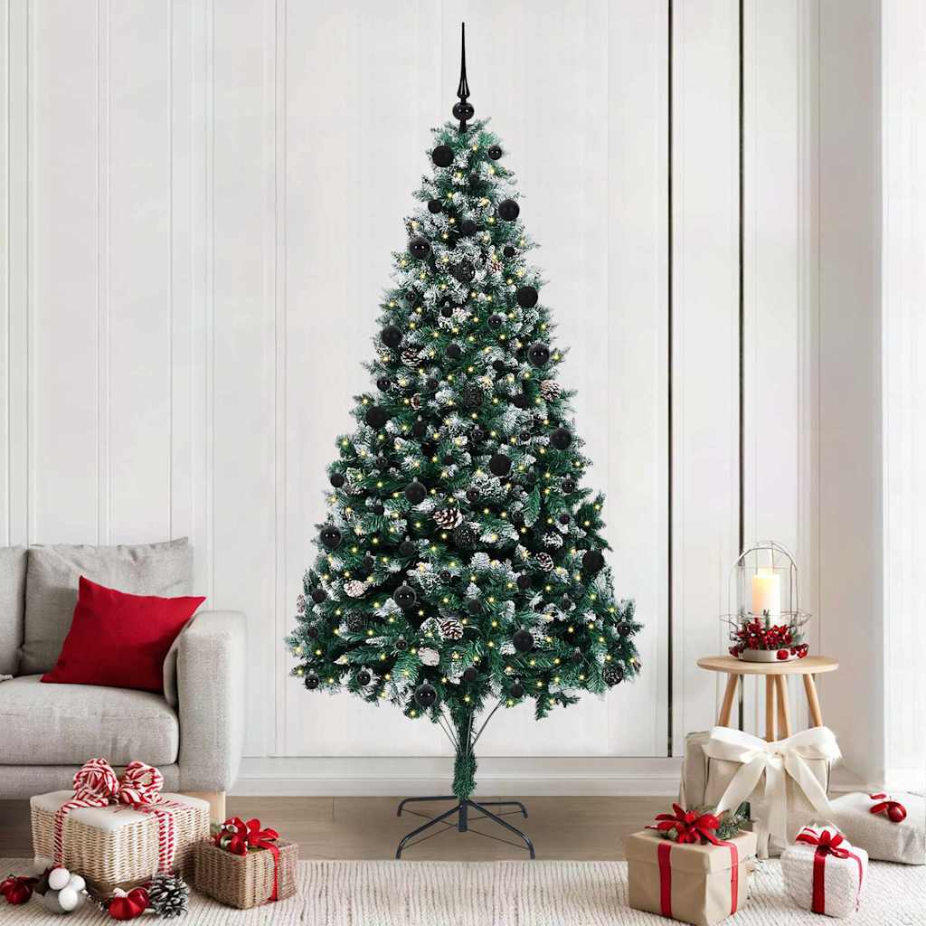 COSWIN Artificial Christmas Tree with 300 LEDs with Stand Green 210 cm - Style and Chic