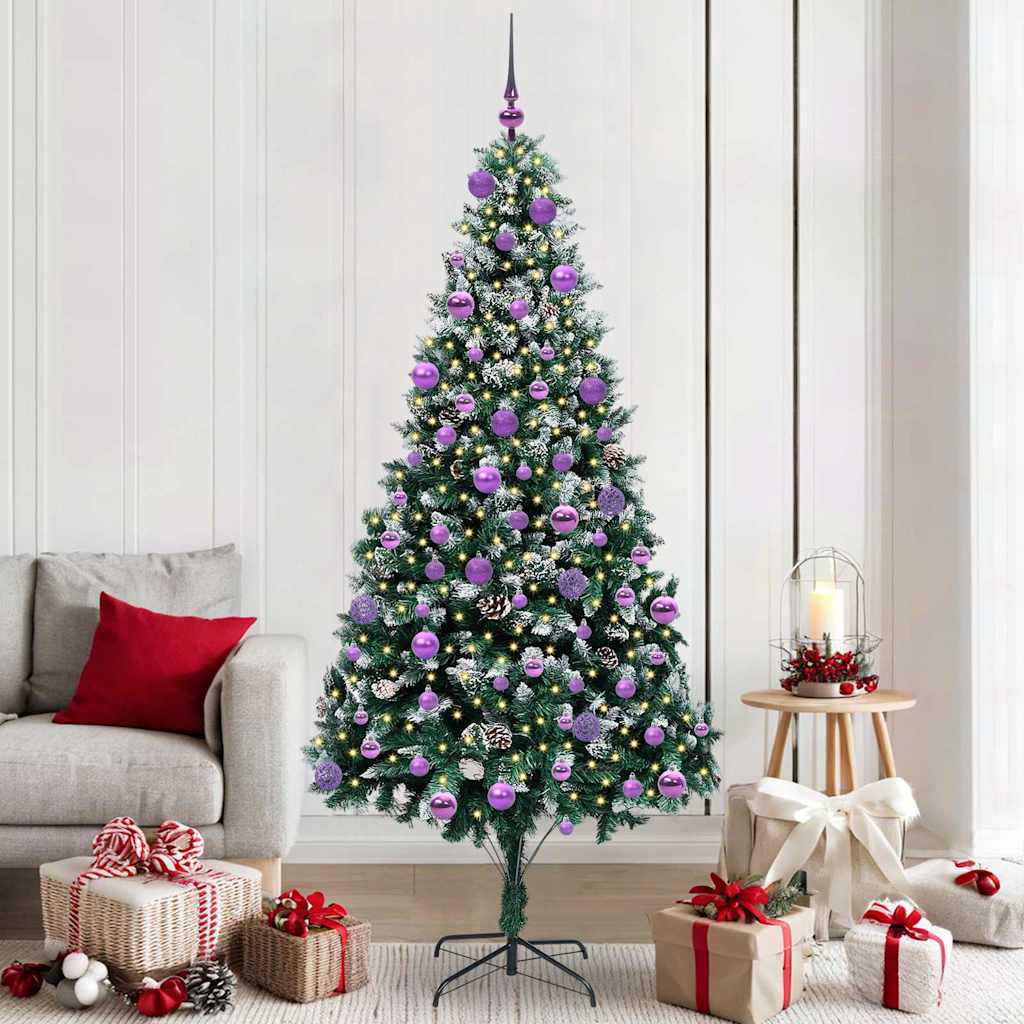 COSWIN Artificial Christmas Tree with 300 LEDs with Stand Green 210 cm - Brittle & Co