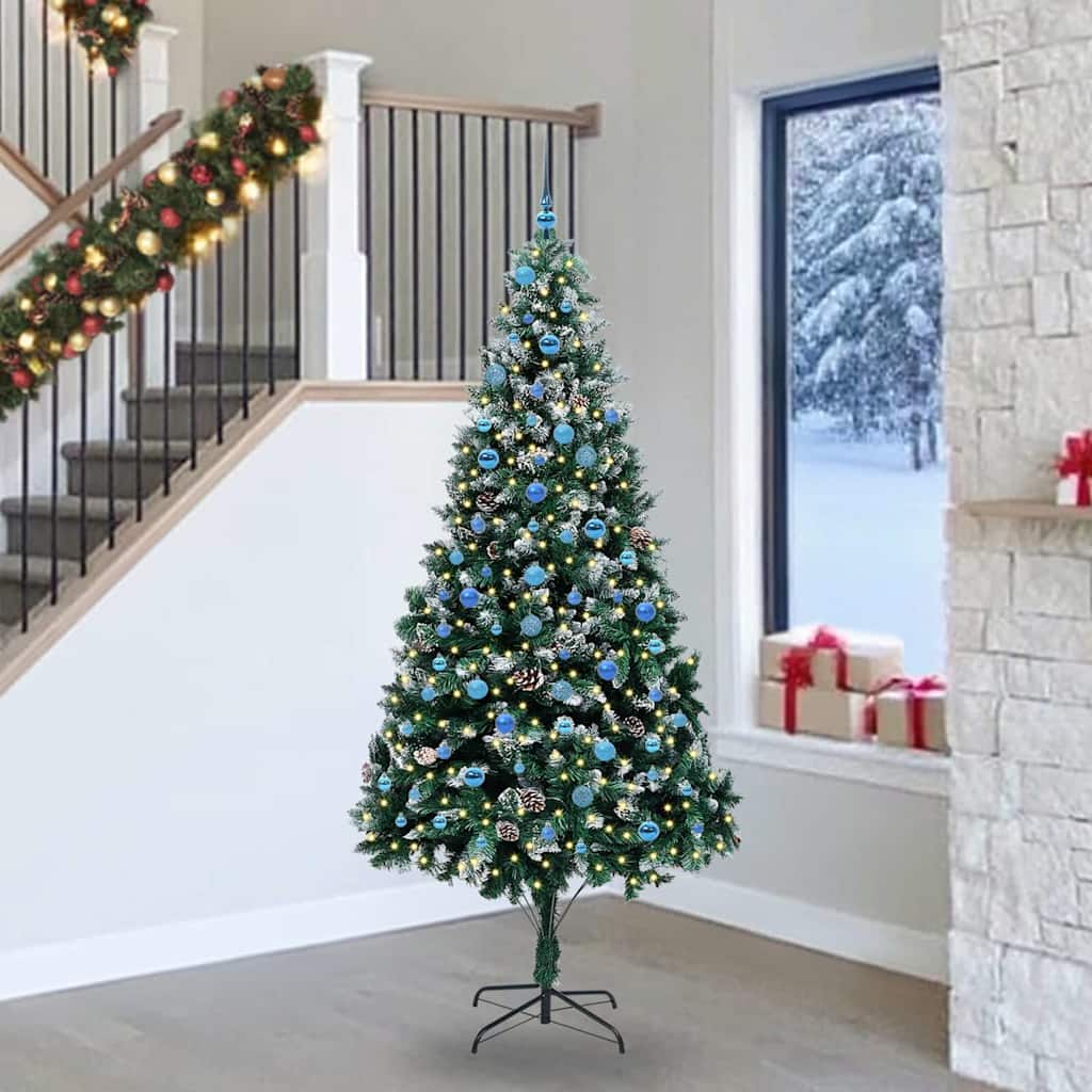 COSWIN Artificial Christmas Tree with 300 LEDs with Stand Green 240 cm - R and M Furniture