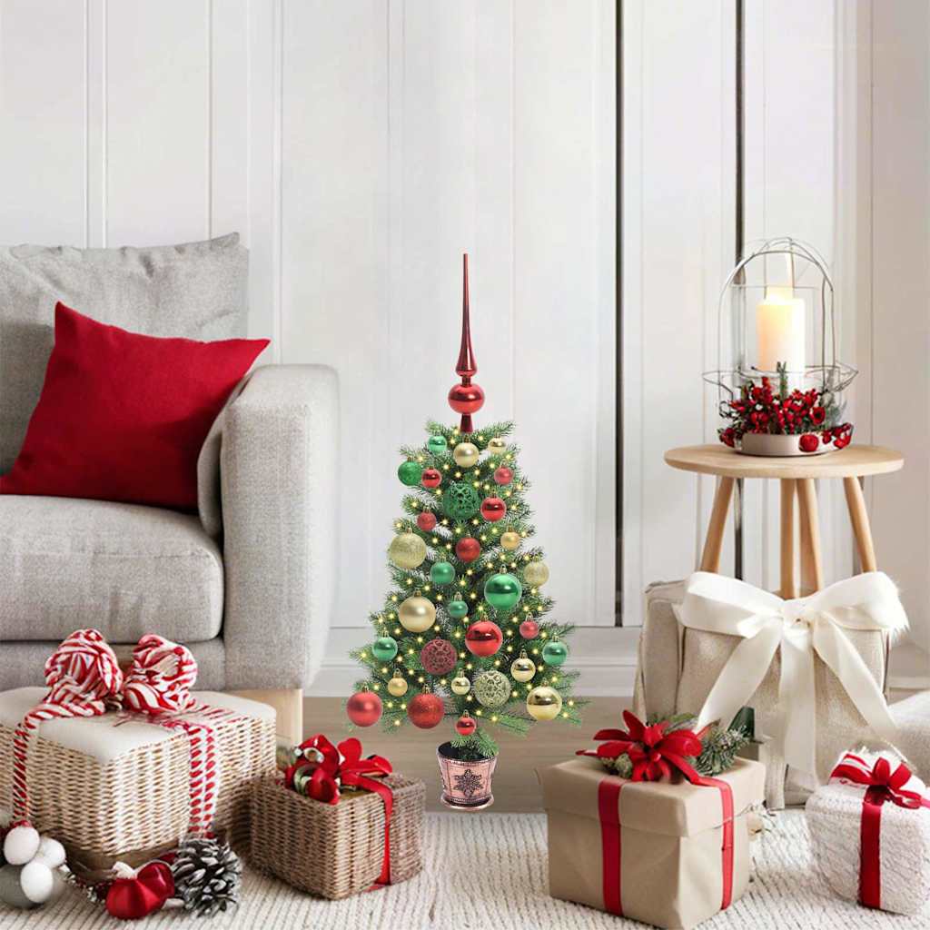 COSWIN Christmas Tree with 150 LEDs with Stand Green 65 cm PE - Decor Base