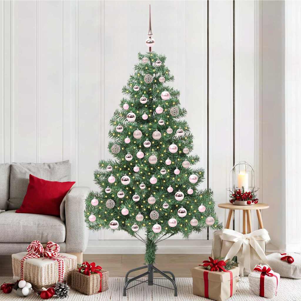 BRISNO Christmas Tree with 300 LEDs with Stand Green 210 cm PVC - Millennium Furniture