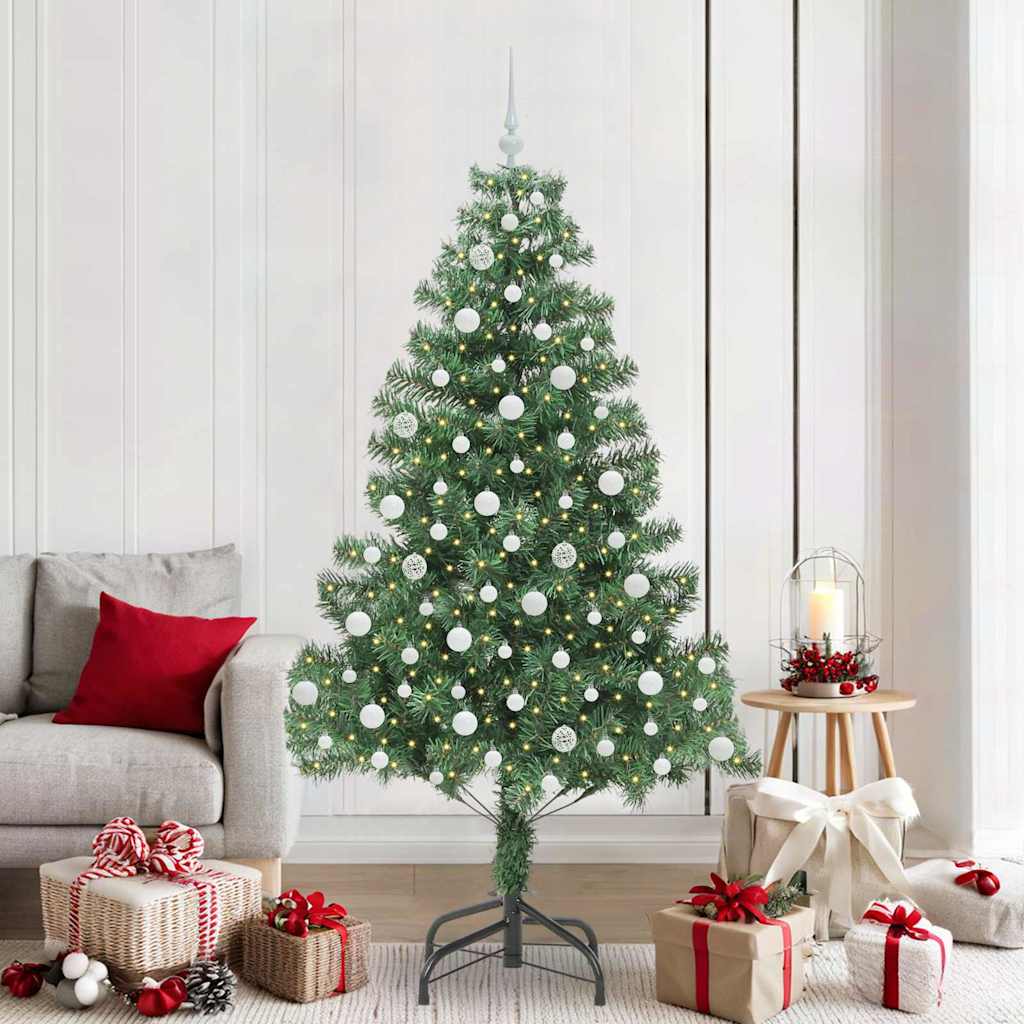BRISNO Christmas Tree with 300 LEDs with Stand Green 210 cm PVC - R and M Furniture