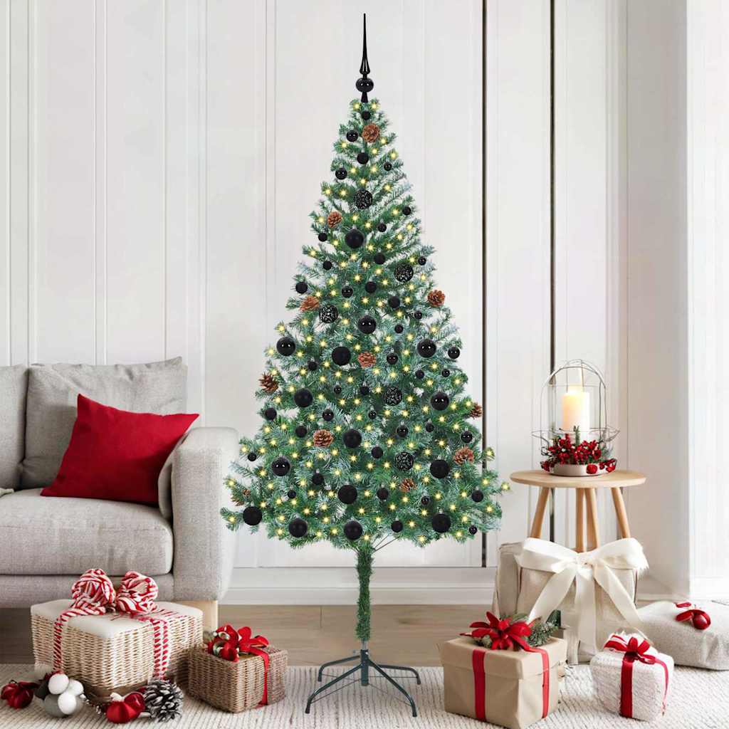 CHERLI Artificial Christmas Tree with Stand Green 180 cm PVC and Steel - The Home Maker