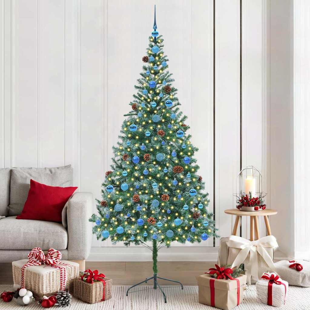 CHERLI Artificial Christmas Tree with Stand Green 210 cm PVC and Steel - Sid & Sam