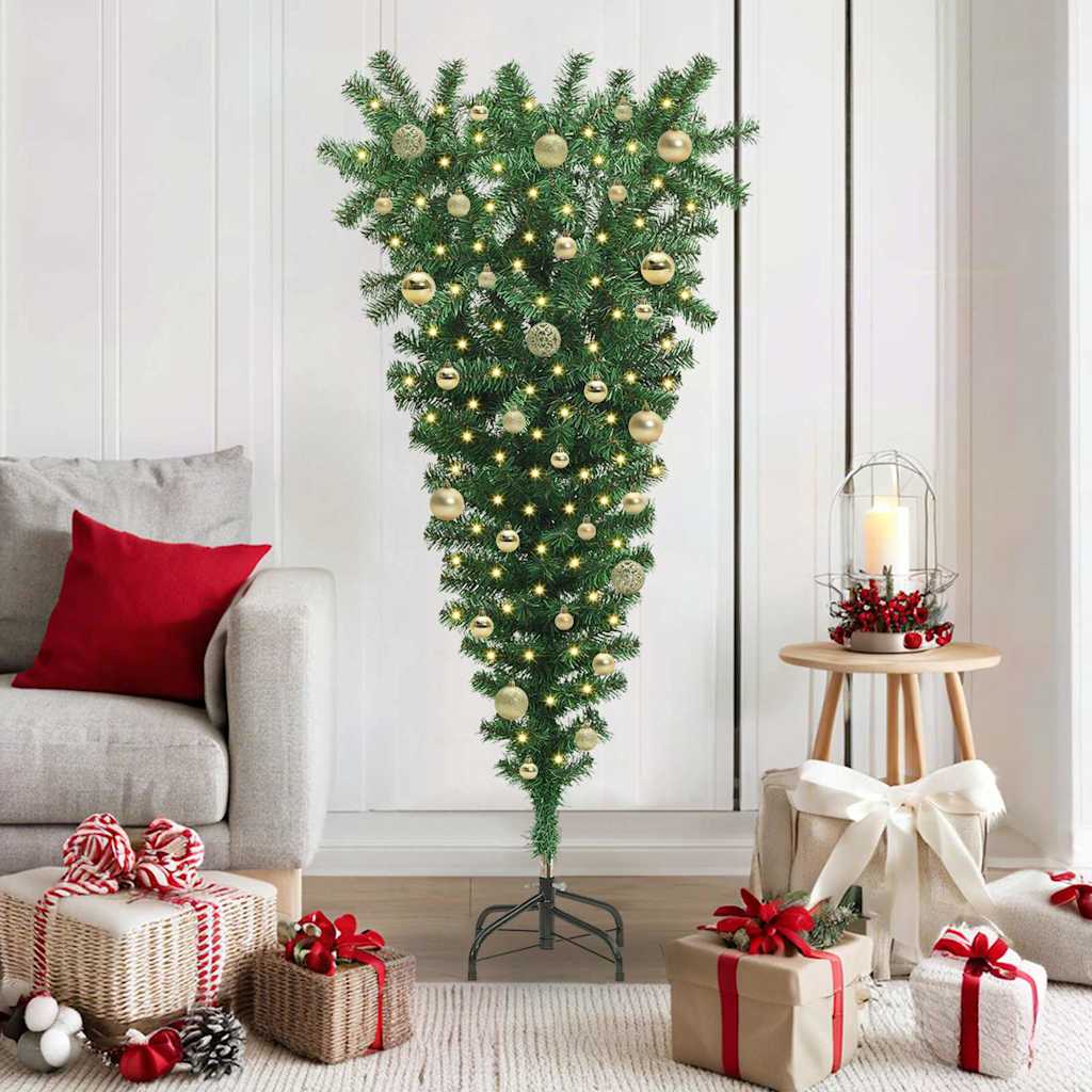 CINDEL Upside-down Artificial Pre-lit Christmas Tree with Ball Set - All Things Good