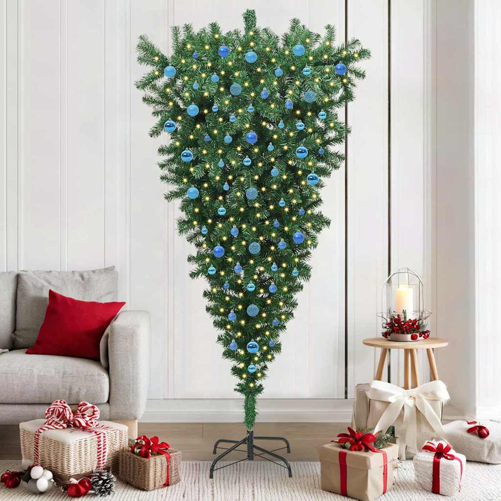 CINDEL Upside-down Artificial Pre-lit Christmas Tree with Ball Set - Discount Dealers