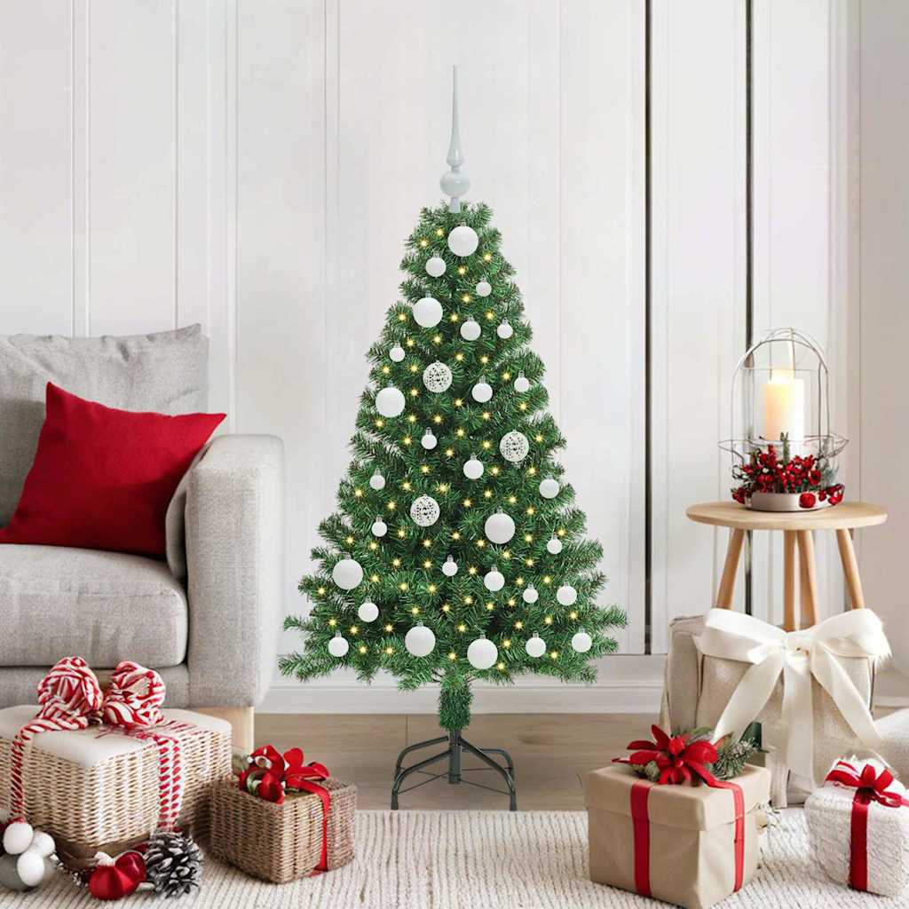CINDEL Artificial Christmas Tree with 150 LEDs with Stand Green 120 cm - Decor Base