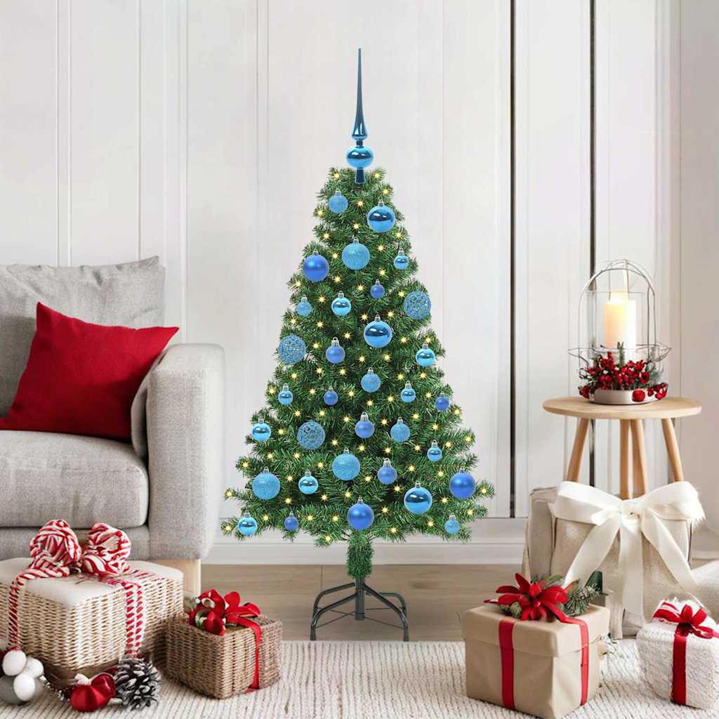 CINDEL Artificial Christmas Tree with 150 LEDs with Stand Green 120 cm - Merkel Designers