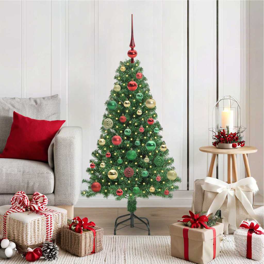 CINDEL Artificial Christmas Tree with 150 LEDs with Stand Green 120 cm - Merlin Deals