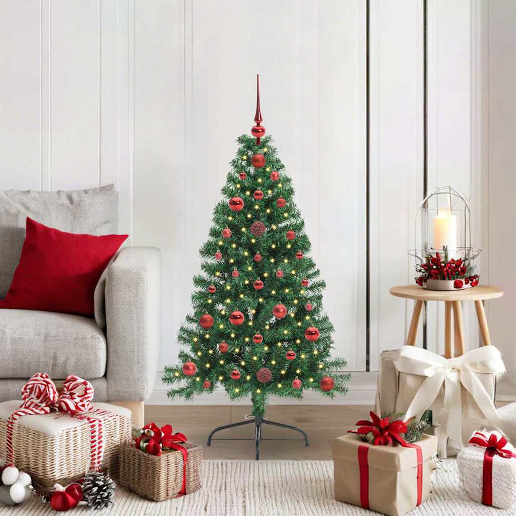 COSDEN Artificial Pre-lit Christmas Tree Green 120 cm PVC - Decor Base