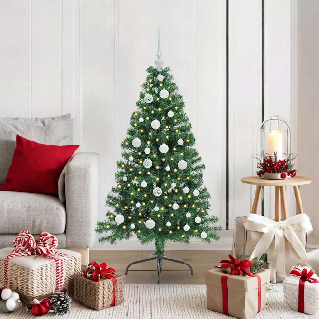 COSDEN Artificial Pre-lit Christmas Tree Green 120 cm PVC - Discount Dealers