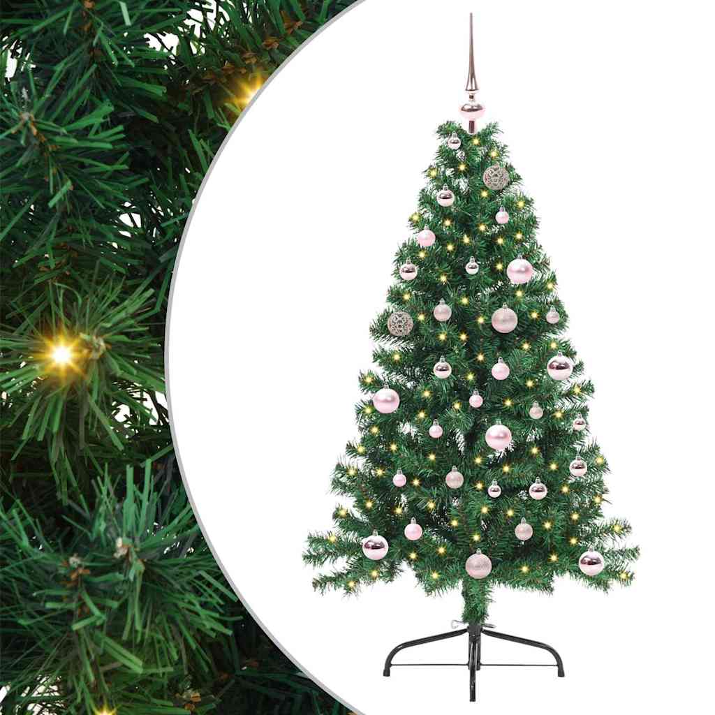 EMBERI Artificial Pre-lit Christmas Tree Green 150 cm PVC - Unbeatable Bargains