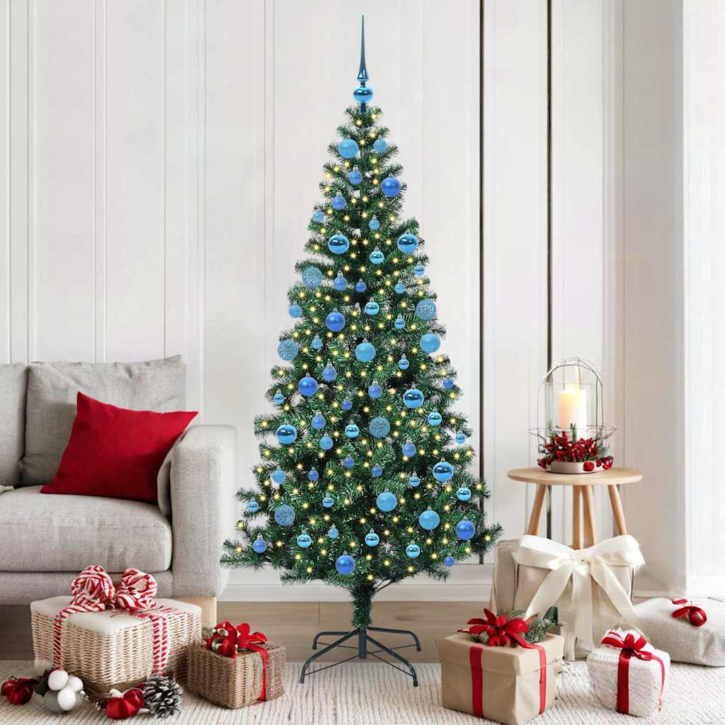 EMBERI Artificial Pre-lit Christmas Tree Green 180 cm PVC - Unbeatable Bargains