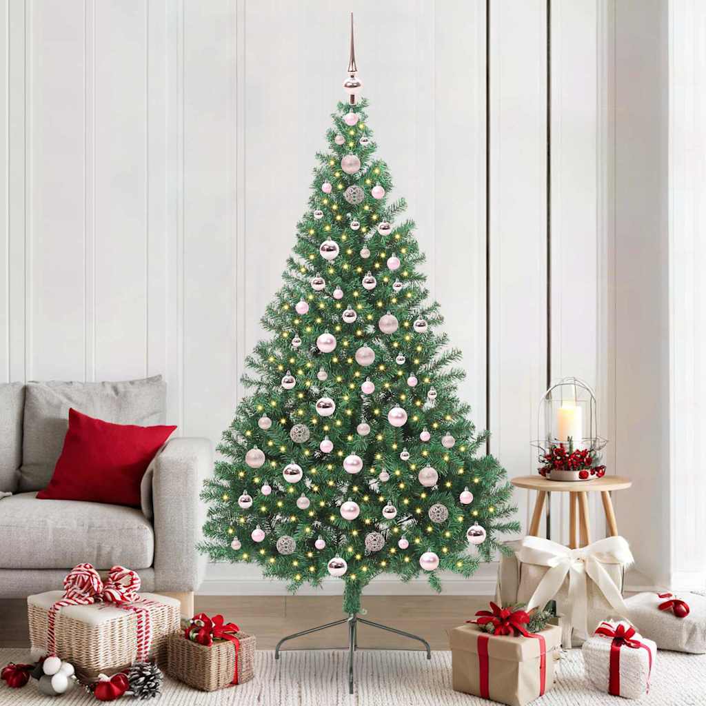 EMBERI Artificial Pre-lit Christmas Tree Green 210 cm PVC - Direct Imports