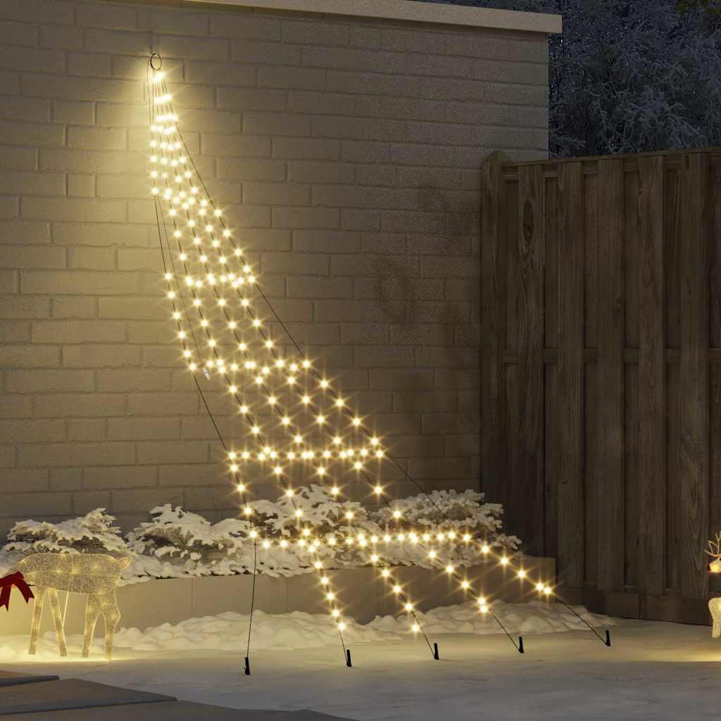 FLIRRA LED Christmas Tree with Ground Spikes Warm White 300 cm Metal - Decor Base