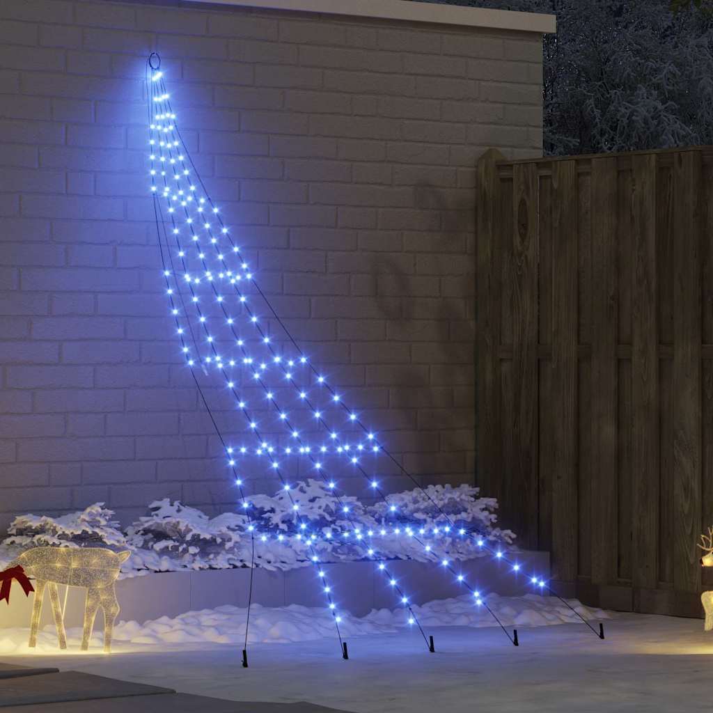 FLIRRA LED Christmas Tree with Ground Spikes Blue 300 cm Metal - Discount Dealers