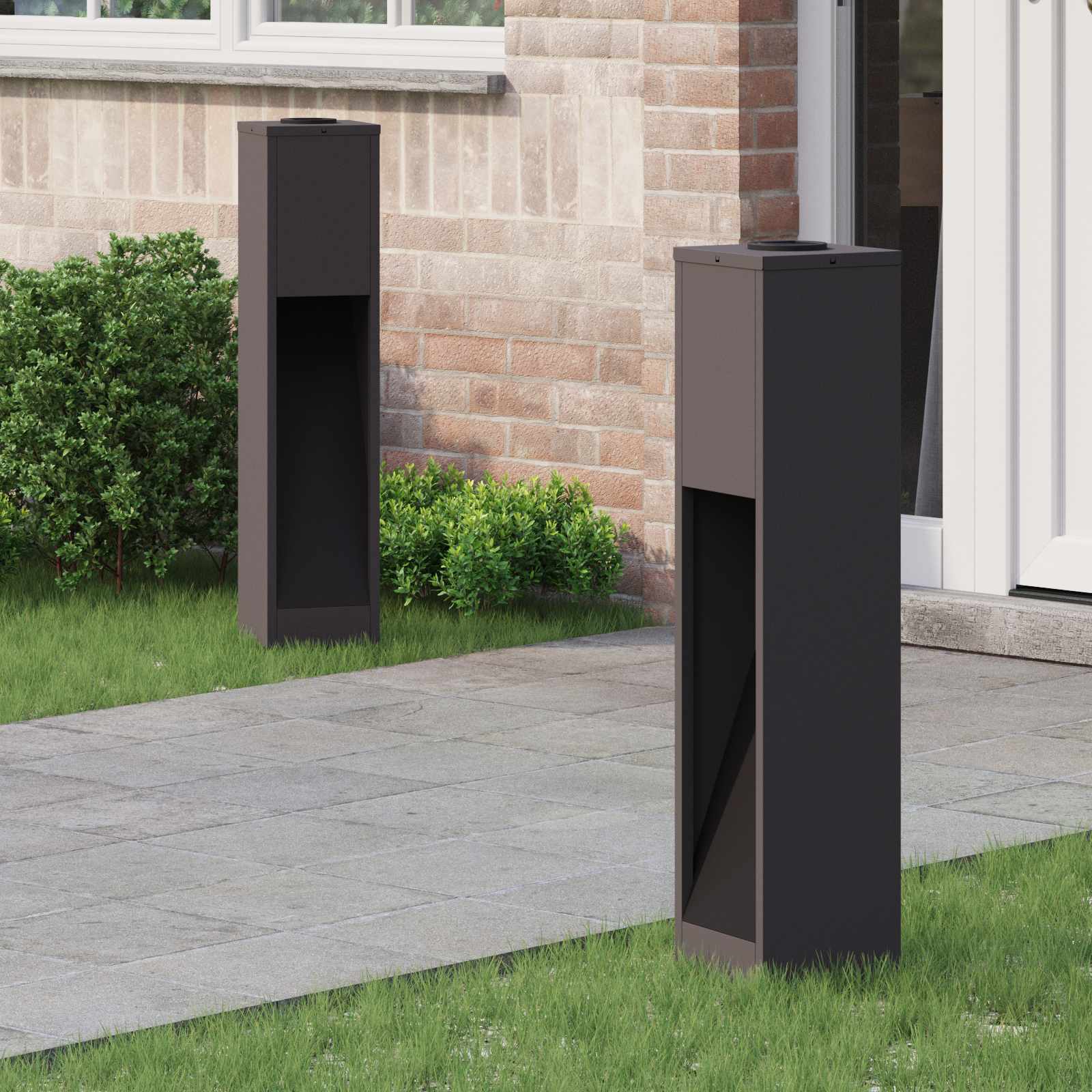 NIEBRO Solar Led Pathway Light 2 pcs Cold Rolled Steel - Black - Design Hut