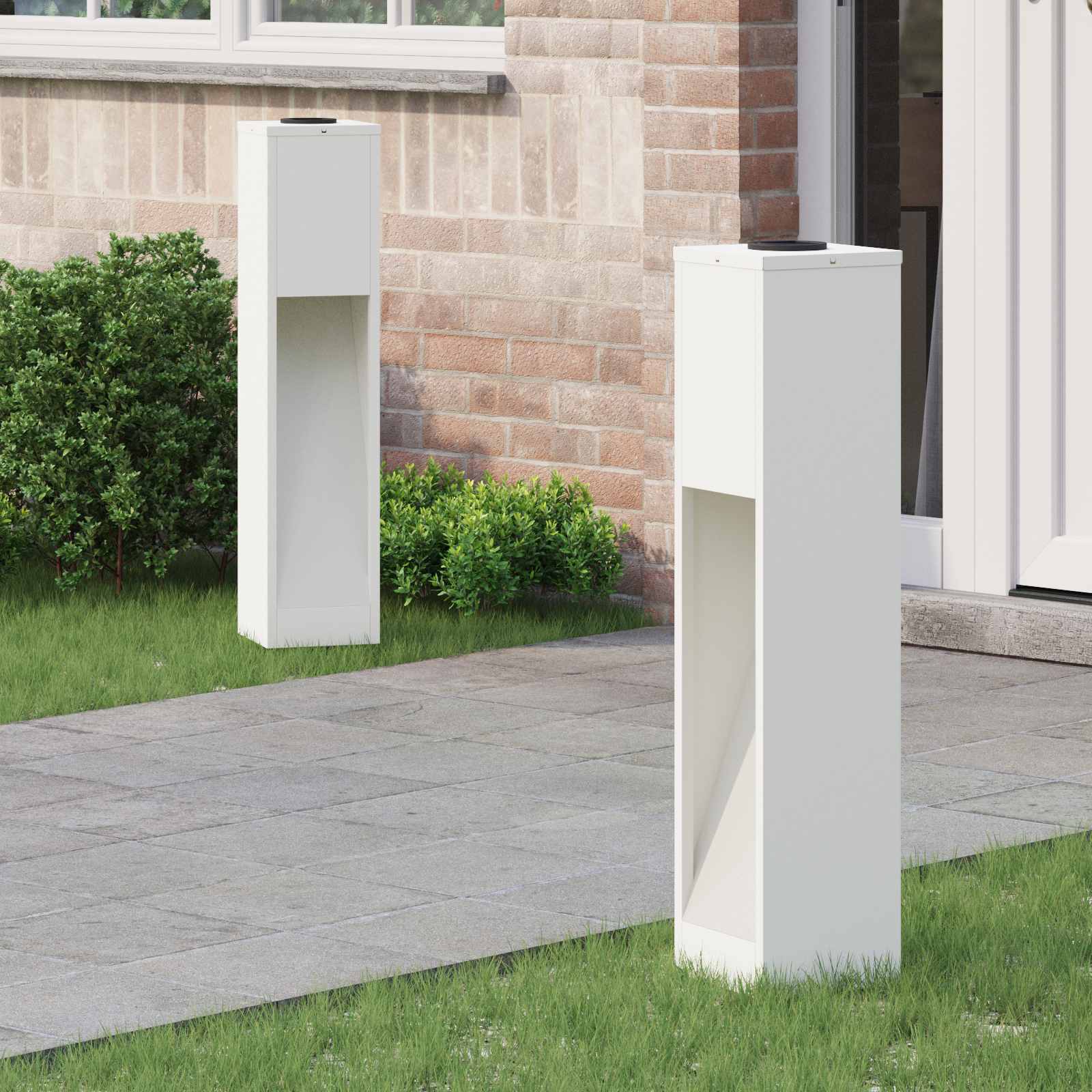 NIEBRO Solar Led Pathway Light 2 pcs Cold Rolled Steel - White - Design Hut