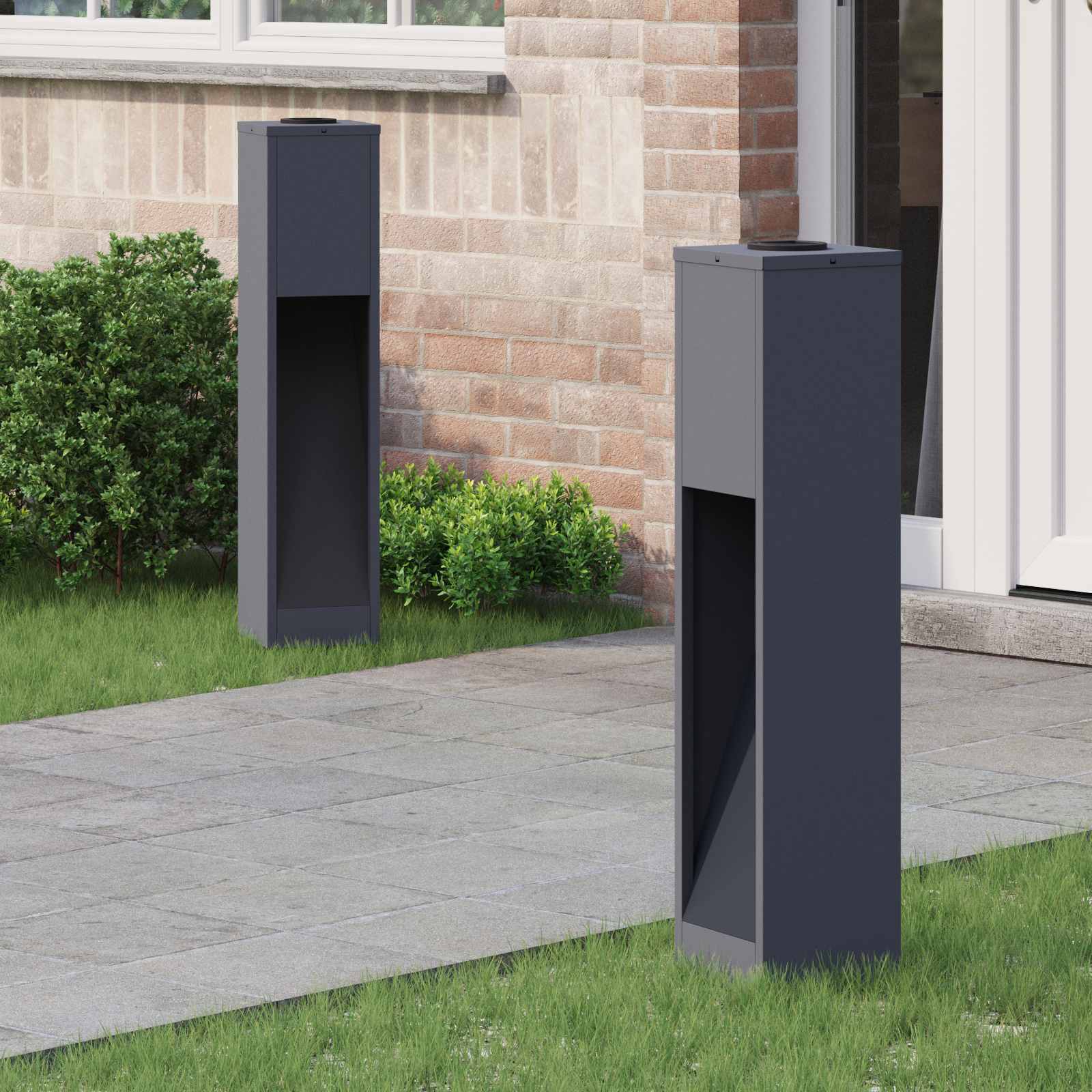 NIEBRO Solar Led Pathway Light 2 pcs Anthracite Cold Rolled Steel - Design Hut