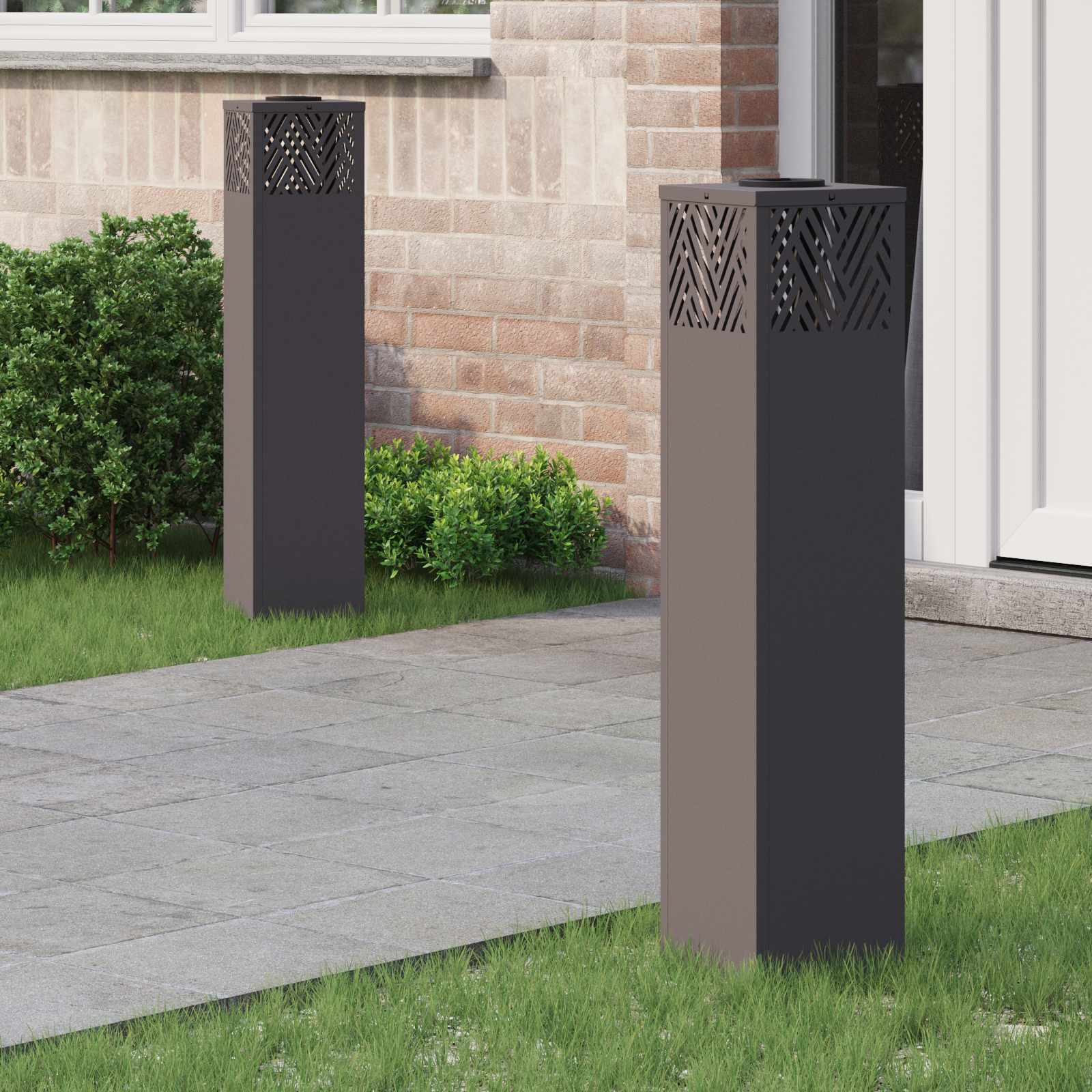 NIEBRO Solar LED Pathway Light 2 pcs Cold Rolled Steel - Black - Design Hut