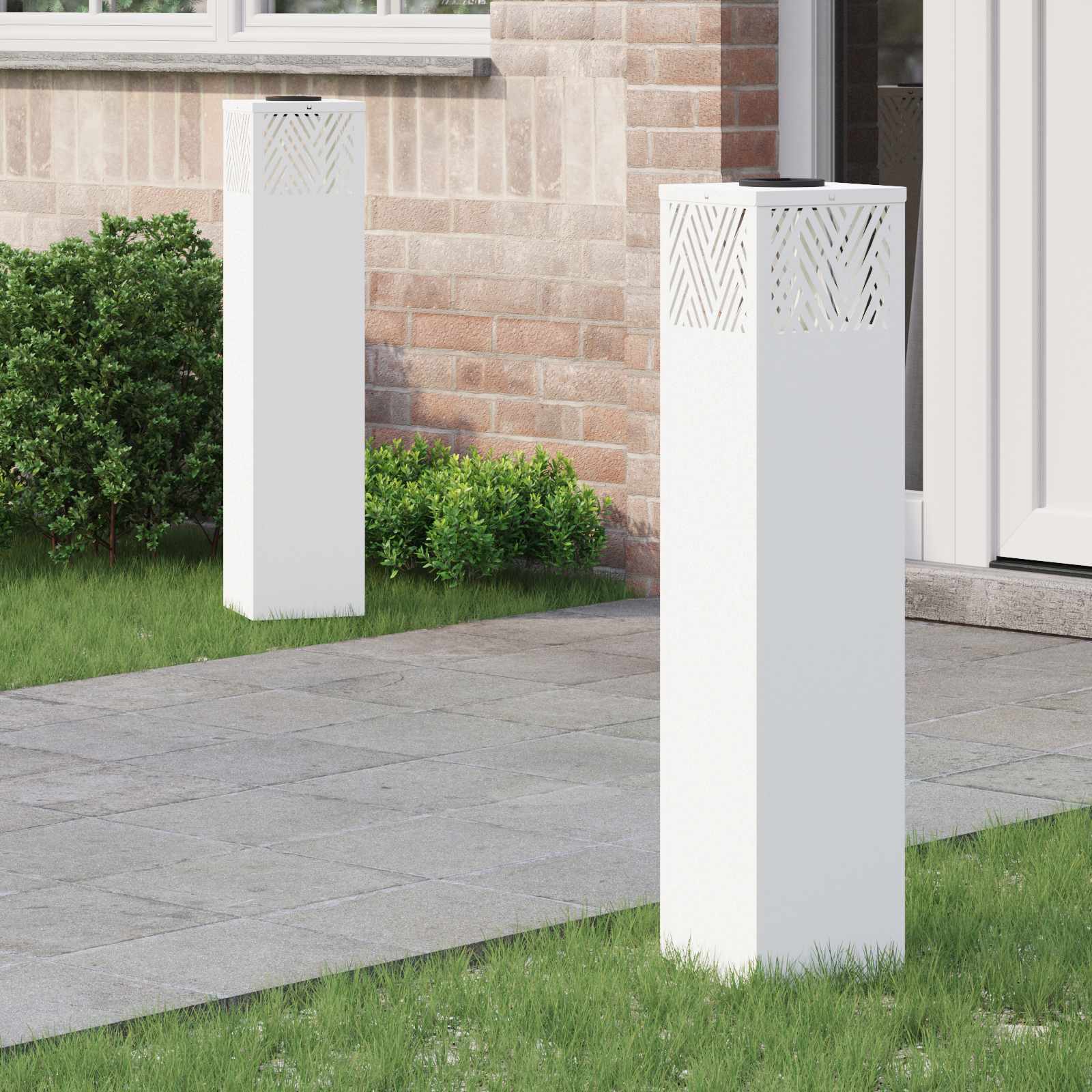 NIEBRO Solar LED Pathway Light 2 pcs Cold Rolled Steel - White - Design Hut
