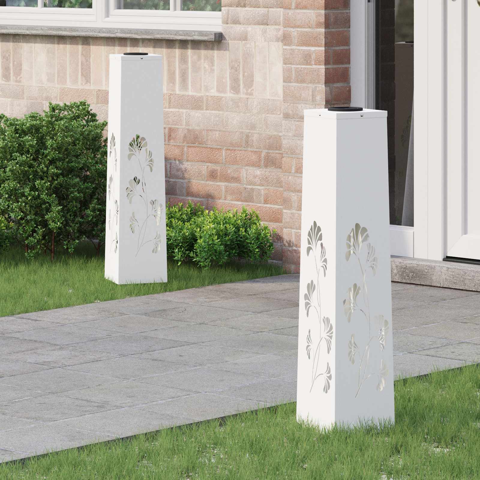 NIEBRO Solar LED Pathway Light 2 pcs Cold Rolled Steel - White - Design Hut