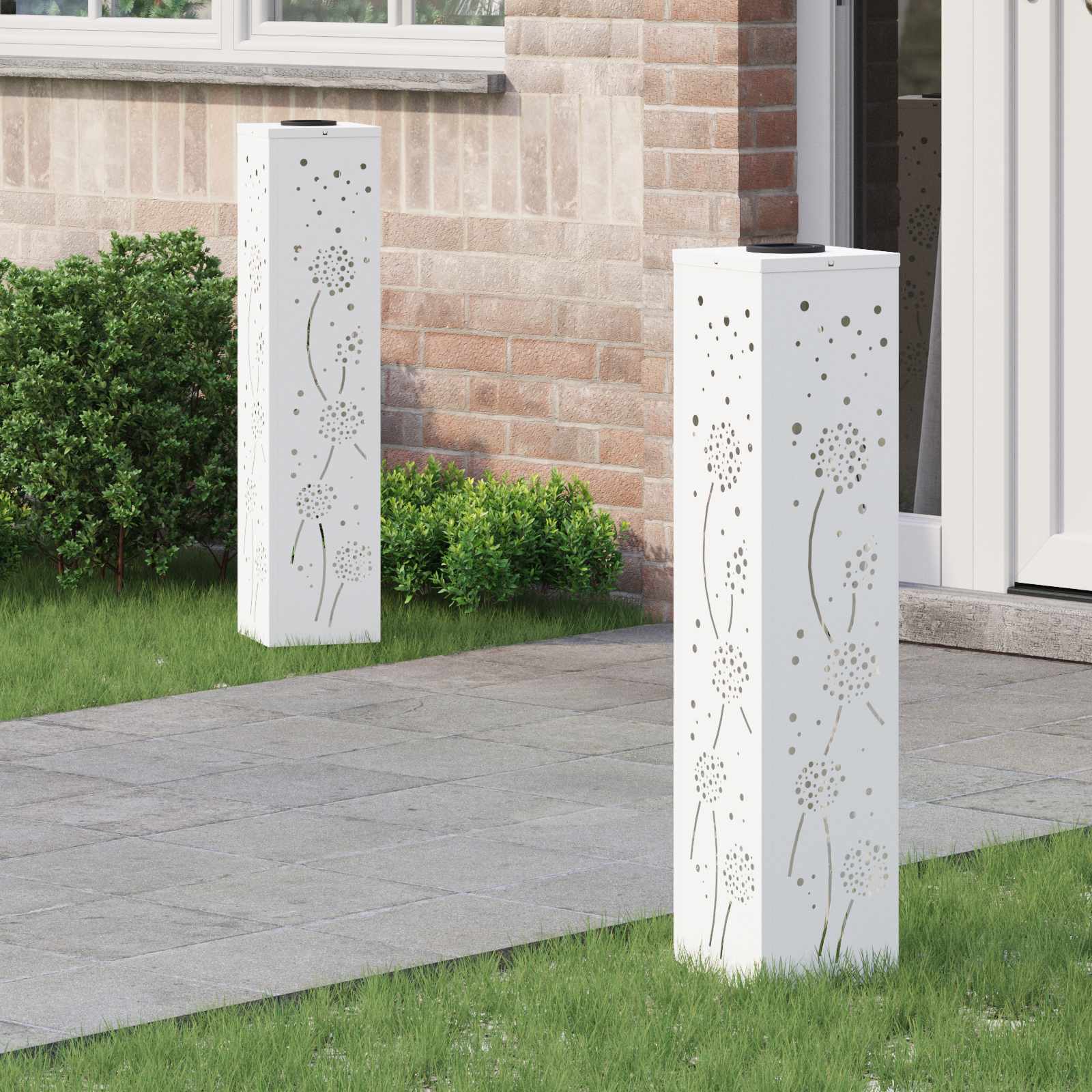 NIEBRO Solar LED Pathway Light 2 pcs Cold Rolled Steel - White - Design Hut