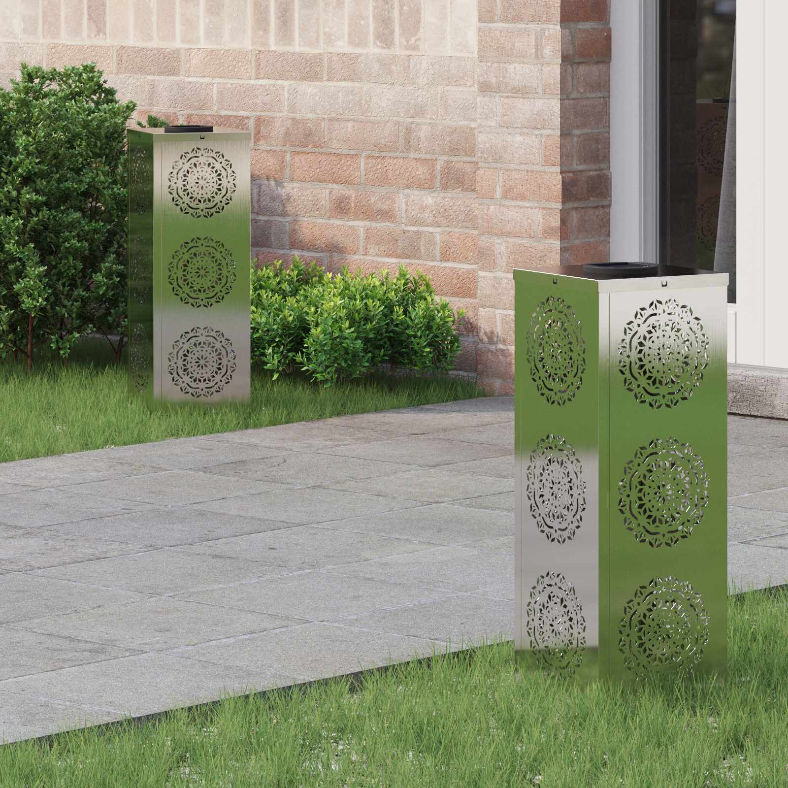 NIEBRO Solar LED Pathway Light 2 pcs Stainless Stainless Steel - Design Hut