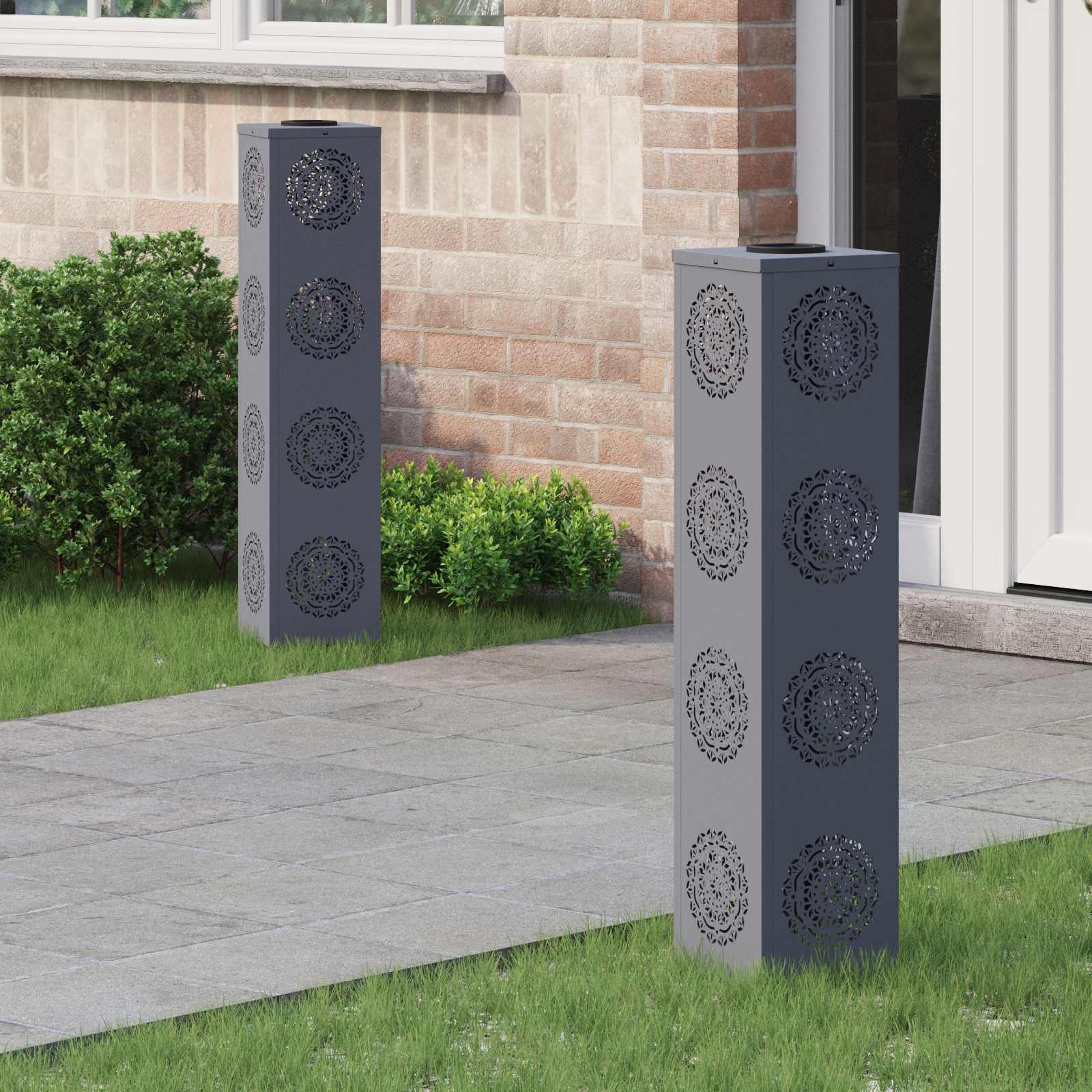 NIEBRO Solar LED Pathway Light 2 pcs Anthracite Cold Rolled Steel - Design Hut