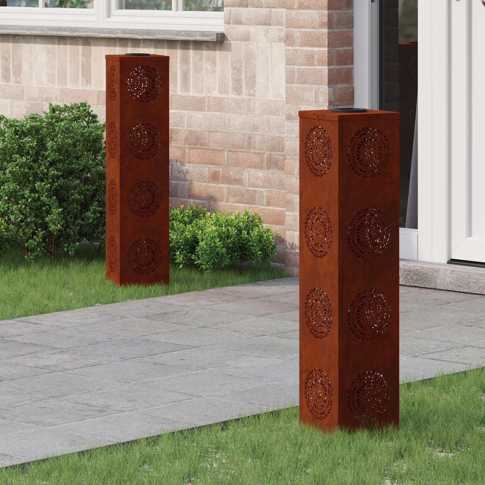 NIEBRO Solar LED Pathway Light 2 pcs Corten Corten Steel - Design Hut