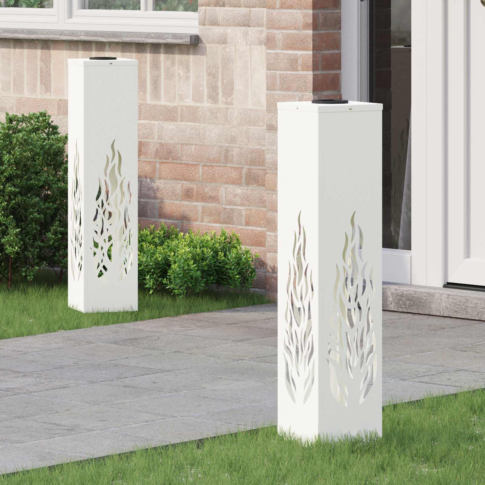 NIEBRO Solar LED Pathway Light 2 pcs Cold Rolled Steel - White - Design Hut