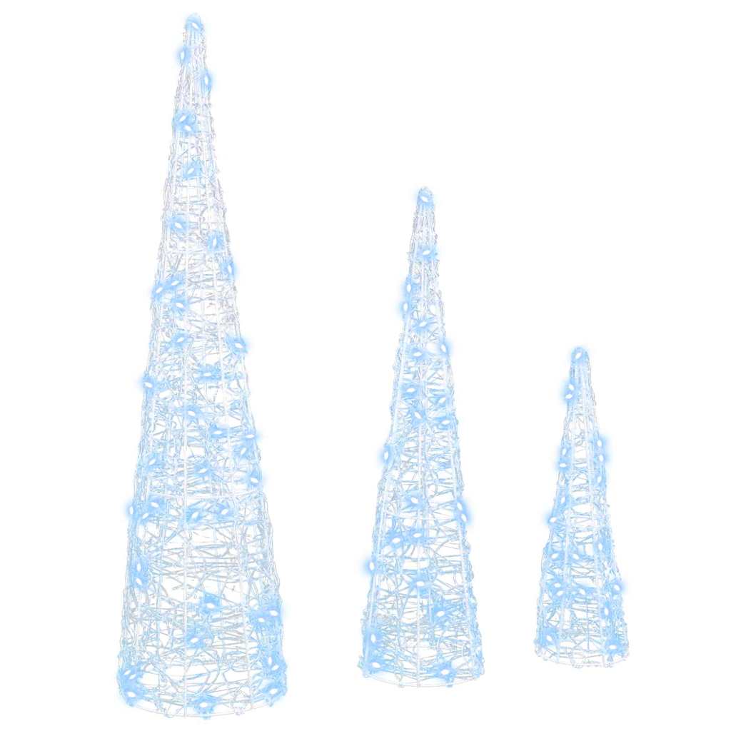 MISTLEA Christmas Tree 3 pcs Cold white 20 x 20 x 80 cm Acrylic - Sid & Sam
