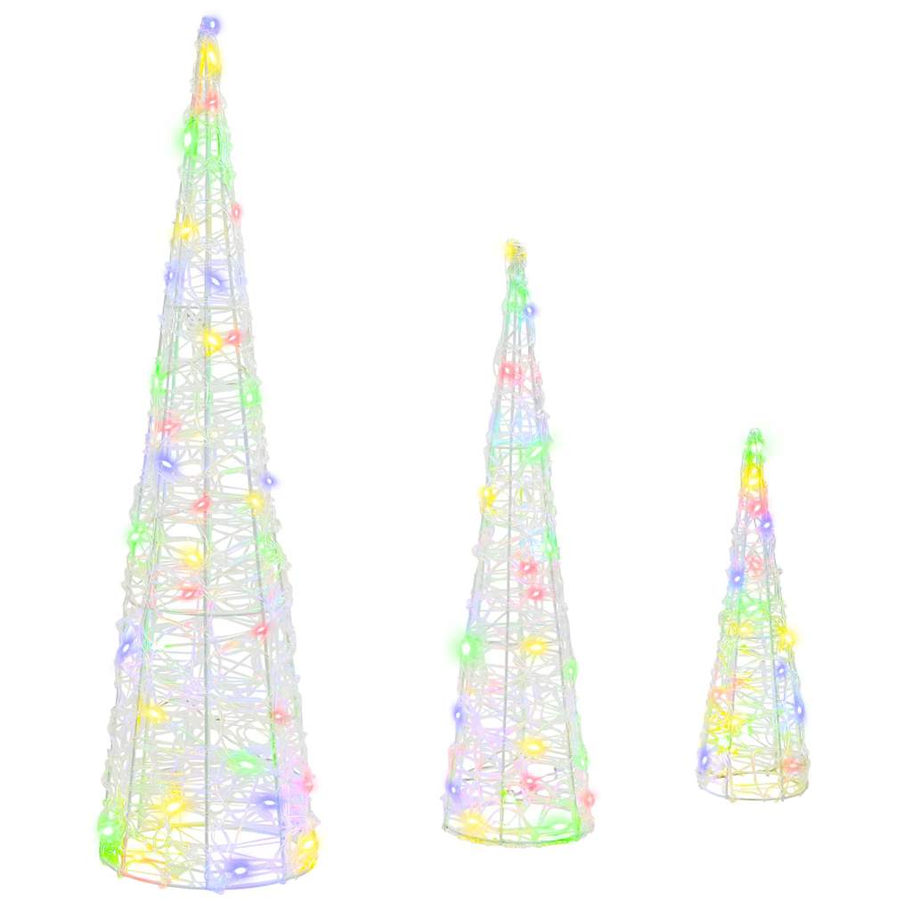 MISTLEA Christmas Tree 3 pcs Multicolour 20 x 20 x 80 cm Acrylic - The Home Maker