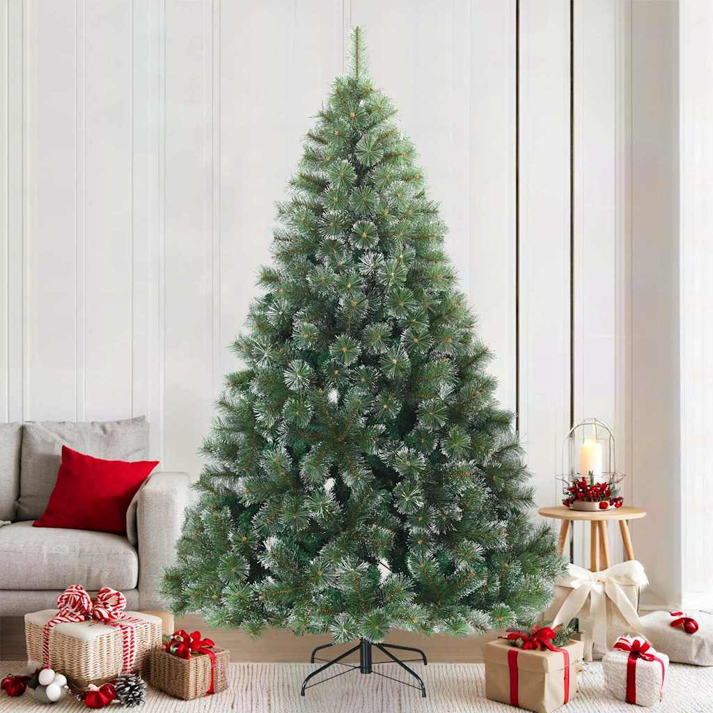 FLOSKA Artificial Hinged Christmas Tree Snow Flocked White 210 cm - Casper Homes