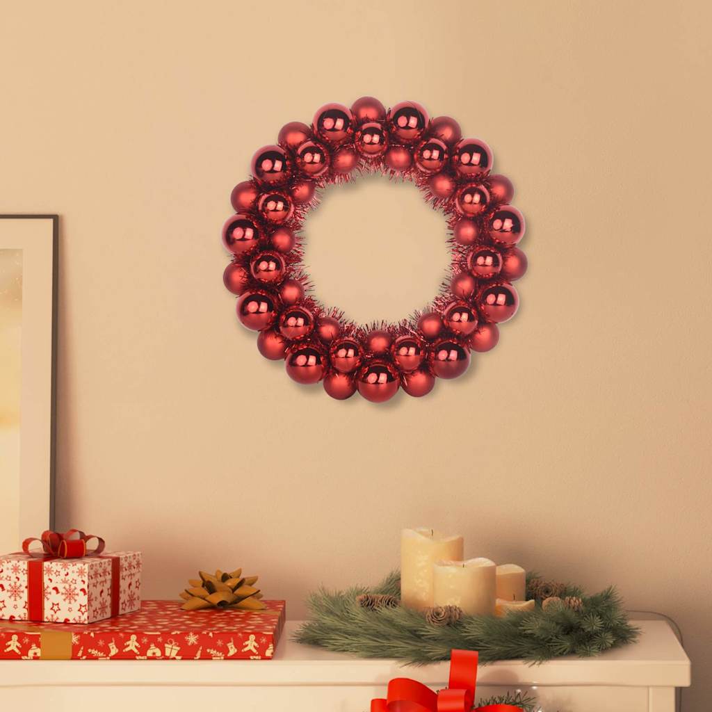 FROSTIQ Christmas Ball Wreathes 2 pcs Red 33 x 33 x 7 cm Polystyrene - All Things Good