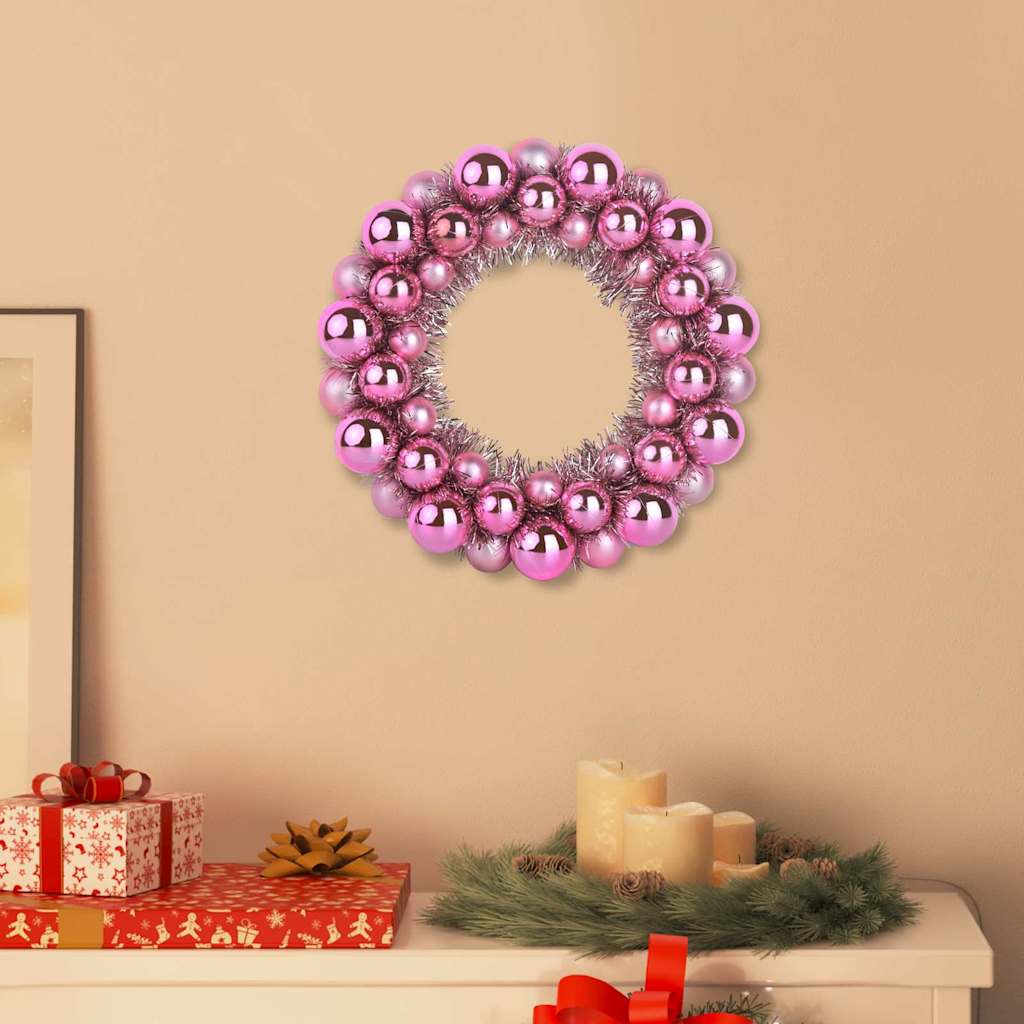 FROSTIQ Christmas Ball Wreathes 2 pcs Pink 33 x 33 x 7 cm Polystyrene - Casper Homes