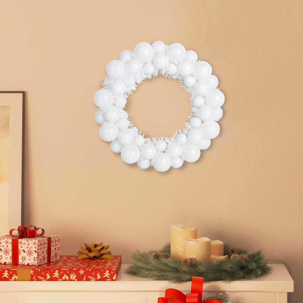 FROSTIQ Christmas Ball Wreathes 2 pcs White 33 x 33 x 7 cm Polystyrene - Charlotte Dunes