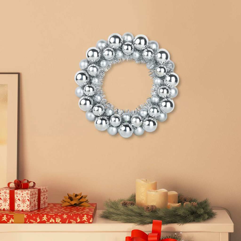 FROSTIQ Christmas Ball Wreathes 2 pcs Silver 33 x 33 x 7 cm Polystyrene - Design Hut
