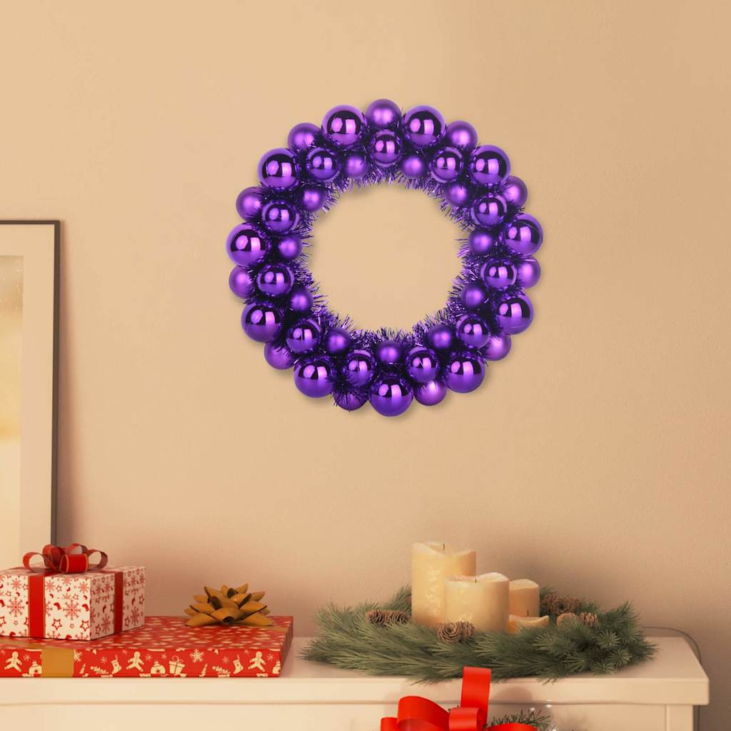 FROSTIQ Christmas Ball Wreathes 2 pcs Lilac 33 x 33 x 7 cm Polystyrene - Direct Imports