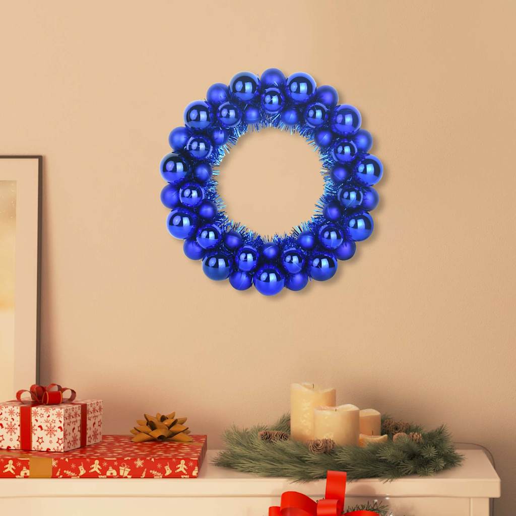 FROSTIQ Christmas Ball Wreathes 2 pcs Blue 33 x 33 x 7 cm Polystyrene - Discount Dealers
