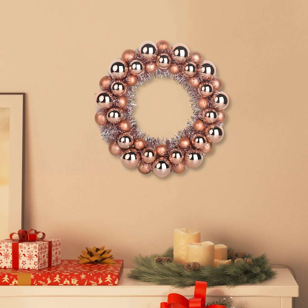 FROSTIQ Christmas Ball Wreathes 2 pcs Rose Gold 33 x 33 x 7 cm - Merlin Deals