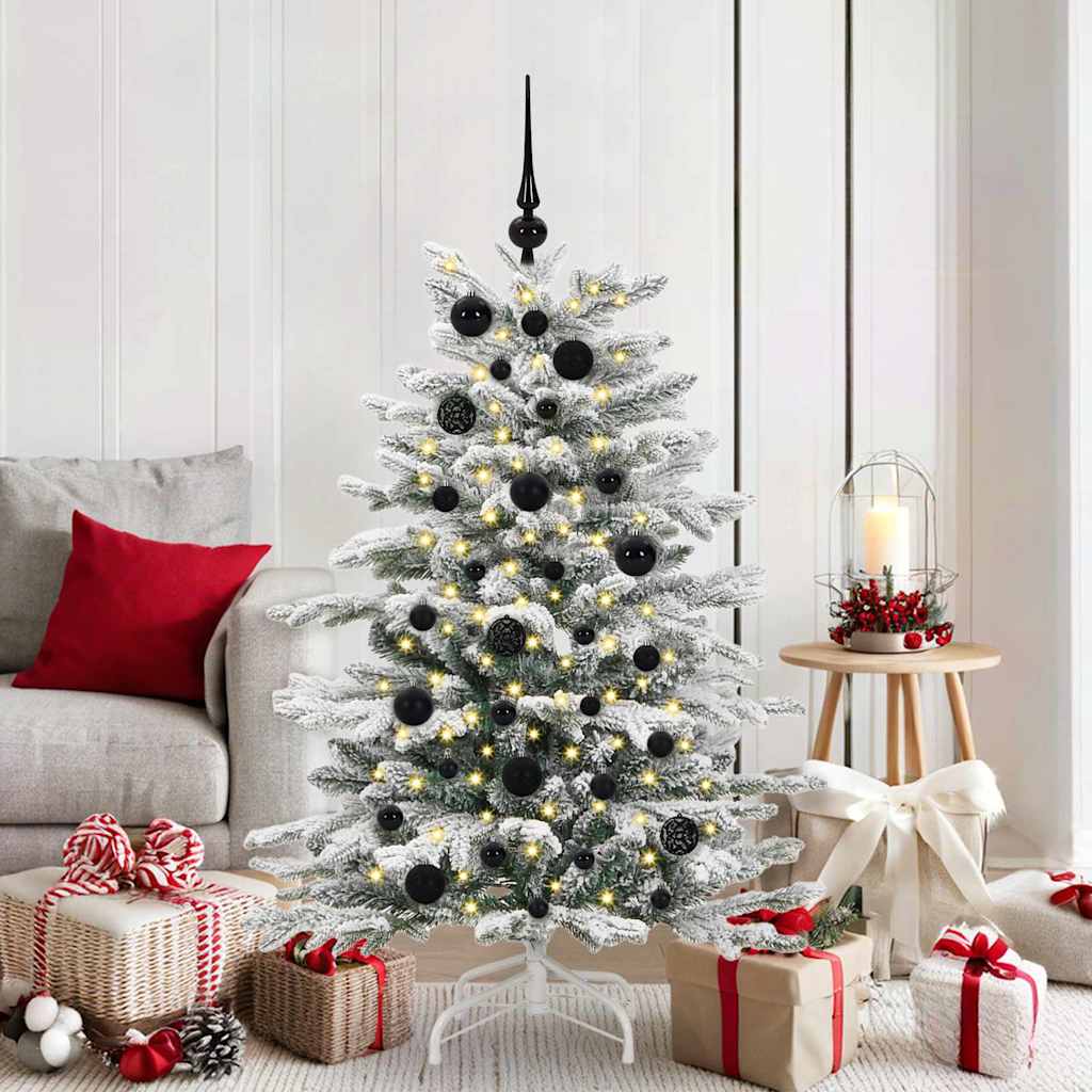 FLINRA Christmas Bauble Set with 150 LEDs 61 pcs Black Plastic - Discount Dealers