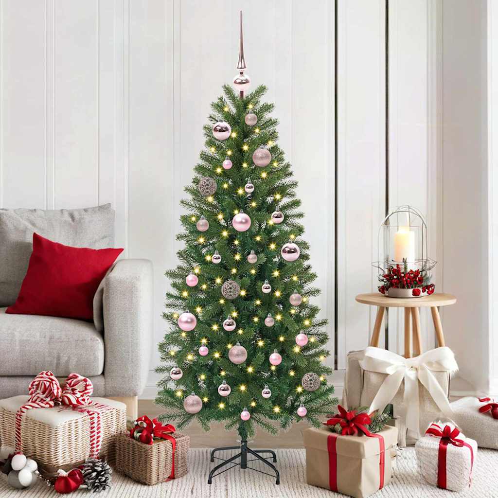 FLINRA Christmas Bauble Set with 150 LEDs 61 pcs Pink Plastic - Merlin Deals